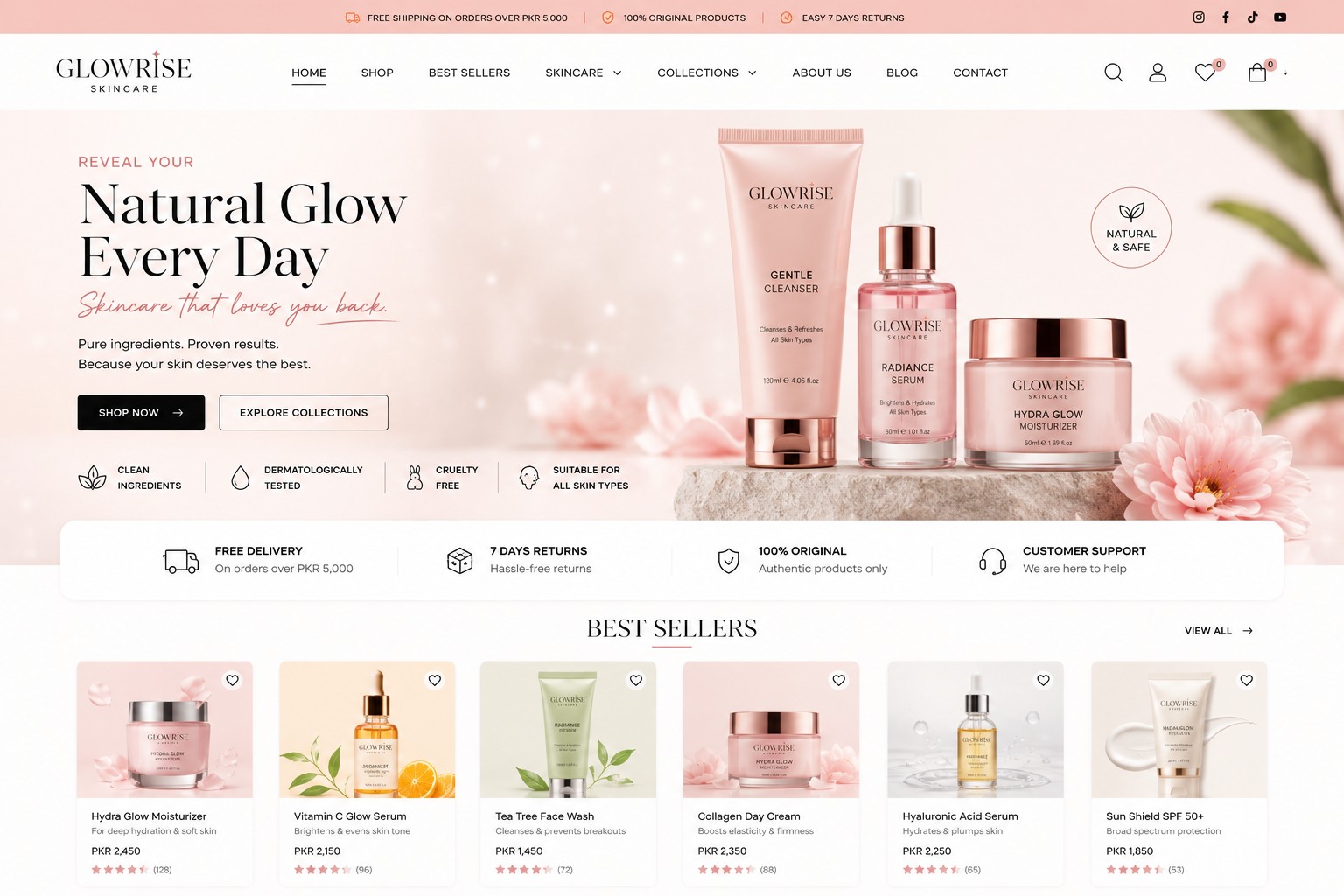 Glowrise Skincare — E-commerce Storefront