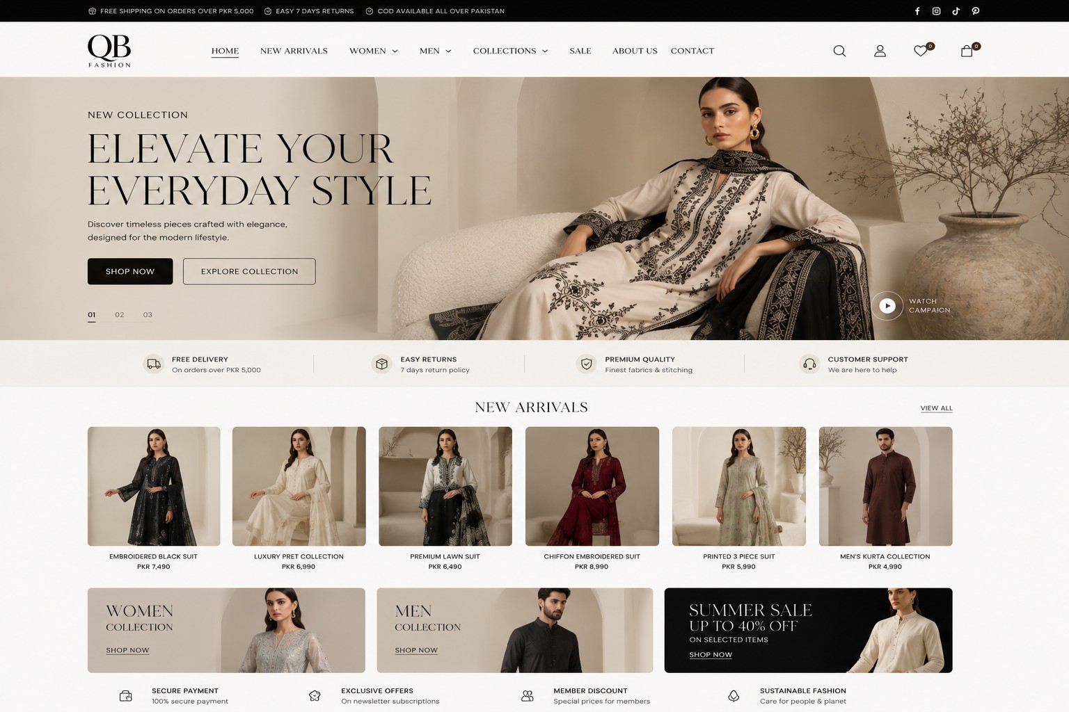 QB Fashion — Clothing Store